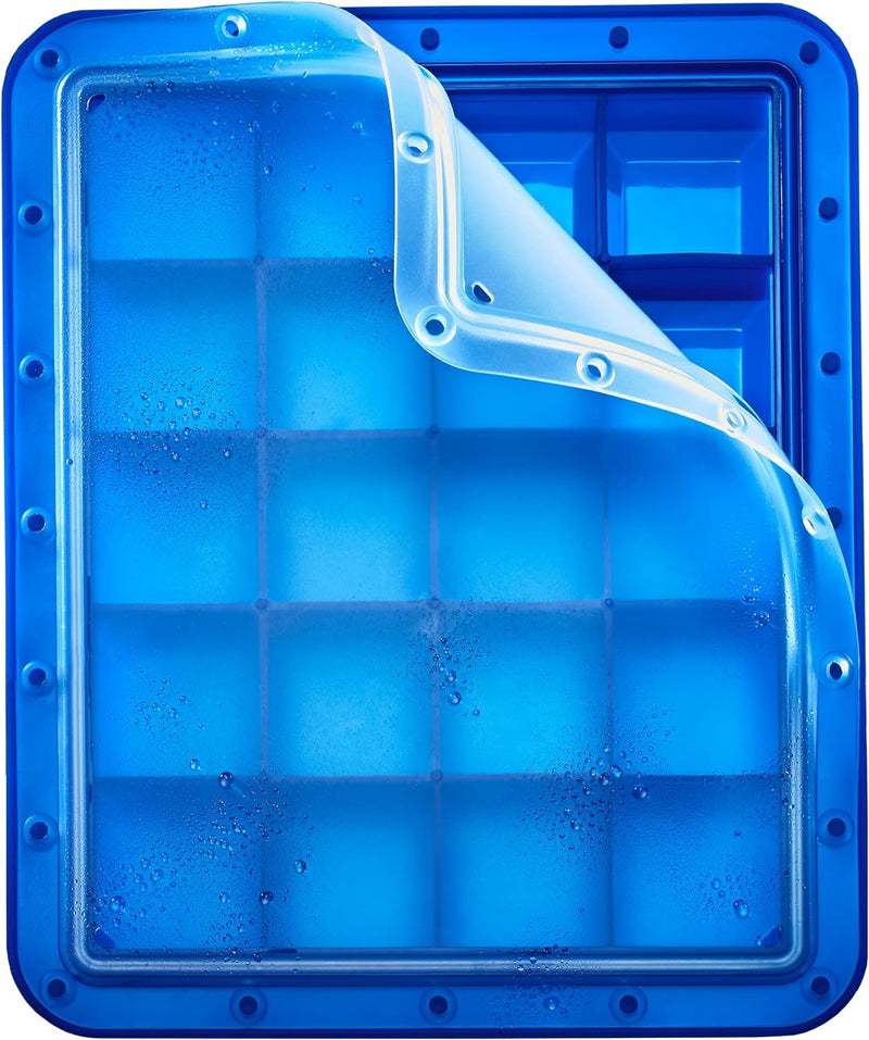 Lurch 240760 Ice Former Arctic Würfel 4cm blau Eiswürfelform für 20 Eiswürfel mit transparentem Deck