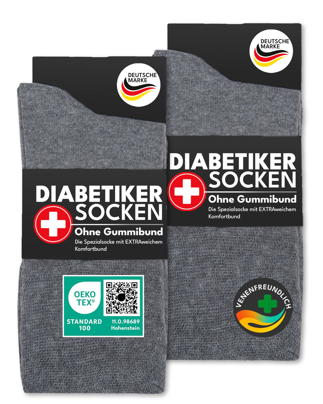 Diabetikersocken ohne Gummi &amp; ohne Naht 97% Baumwolle (6 Paar) Diabetiker Socken mit Komfortbund für