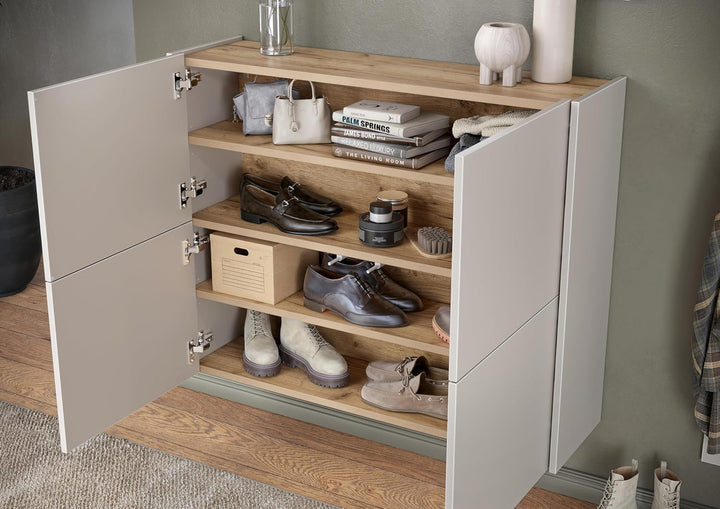 Germania Schuhschrank 1932-605 GW-Binetto, in Kaschmir/Eiche, mit Push-to-Open Funktion, 97 x 79 x 2