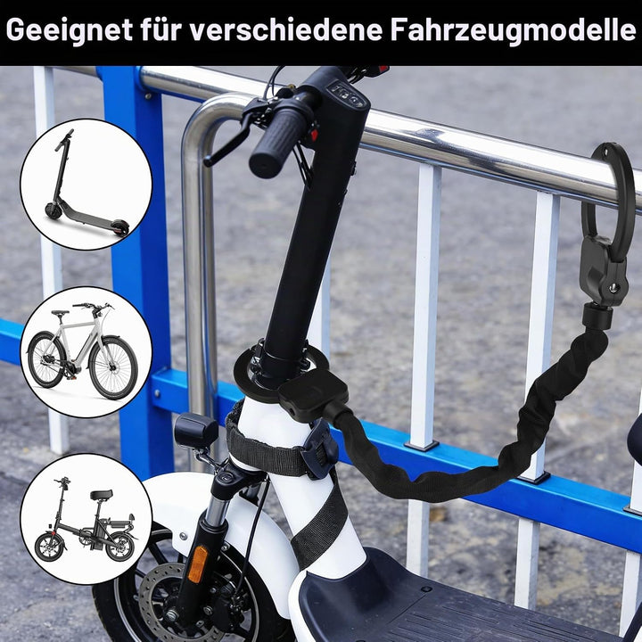 E Scooter Schloss mit 3L Wasserdichter Tasche, Handschellenschloss mit Schlüssel, Elektroroller-Fahr