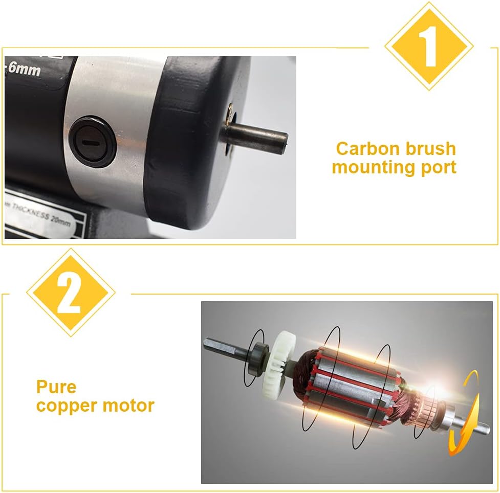ToAuto Elektrische Poliermaschine für Bankpoliermaschine, 220 V, doppelte konische Spindeln, 8000 U/