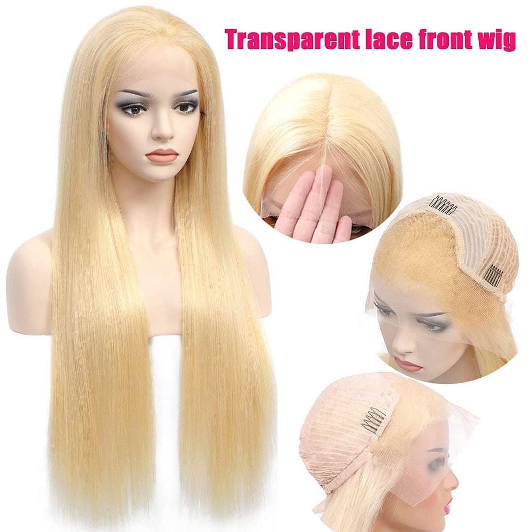 613 Blond Echthaar Perücke 13x4 Lace Frontal Wig Human Hair Perücke Blond Pre Plucked with Baby Hair