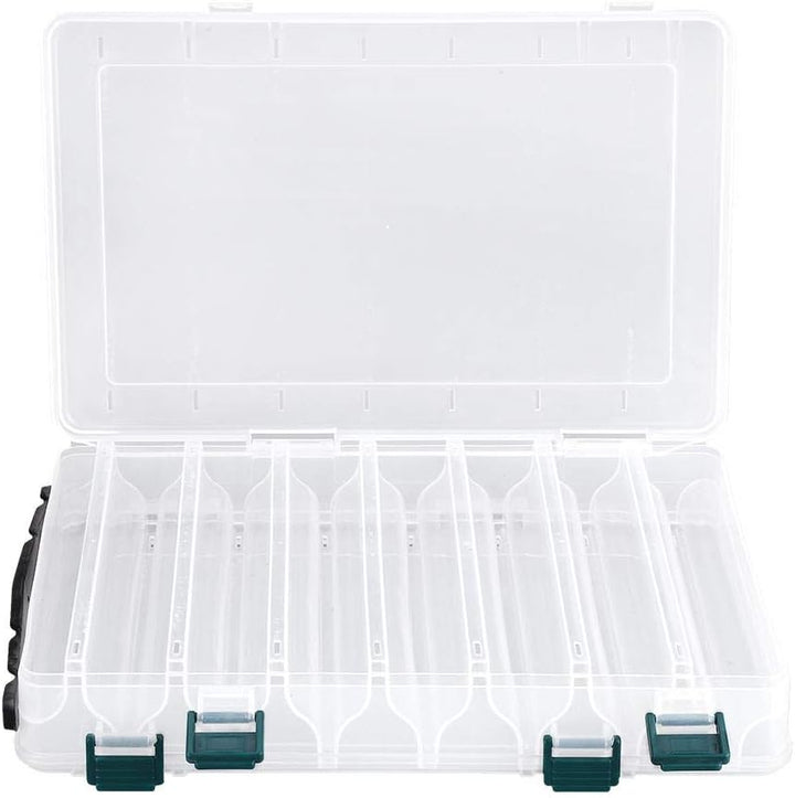 VIFER Köderbox, doppelseitig, Aufbewahrungsbox, Angelköder, Kunststoff, transparent, Organizer, Ange