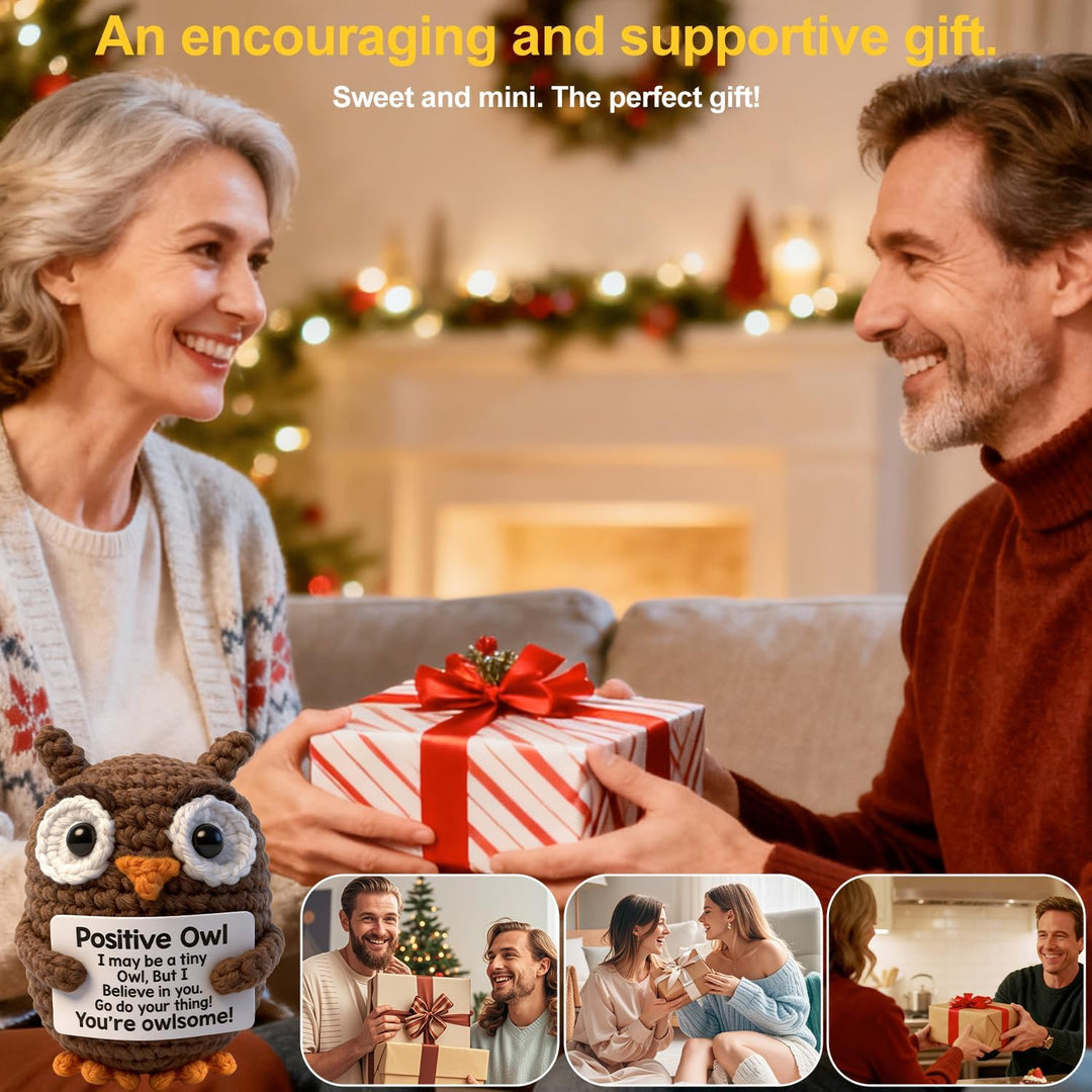 Handgefertigtes Häkel-Dekoelement Eule – Emotionales Begleitobjekt & Geschenk für Erwachsene zu Weih