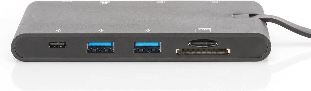 DIGITUS USB-C Travel Docking Station – 9 Ports – 1x HDMI, 1x VGA (4K@30Hz) – 2x USB 3.0 / USB 2.0, 2