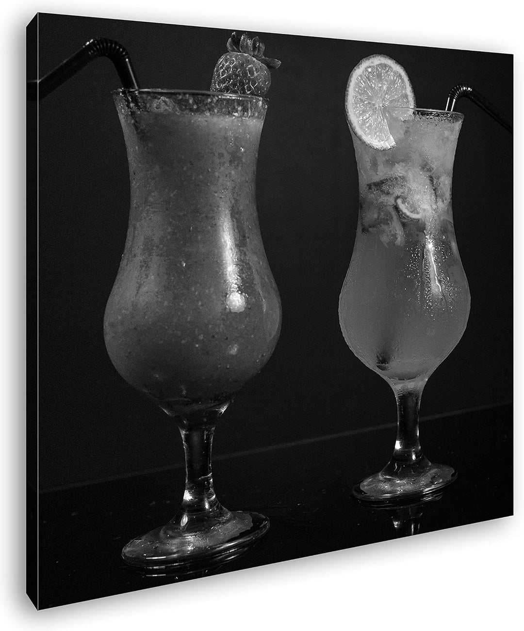 deyoli Dark appetitliche Cocktails Format: 70x70 Effekt: Schwarz&Weiss als Leinwandbild, Motiv ferti