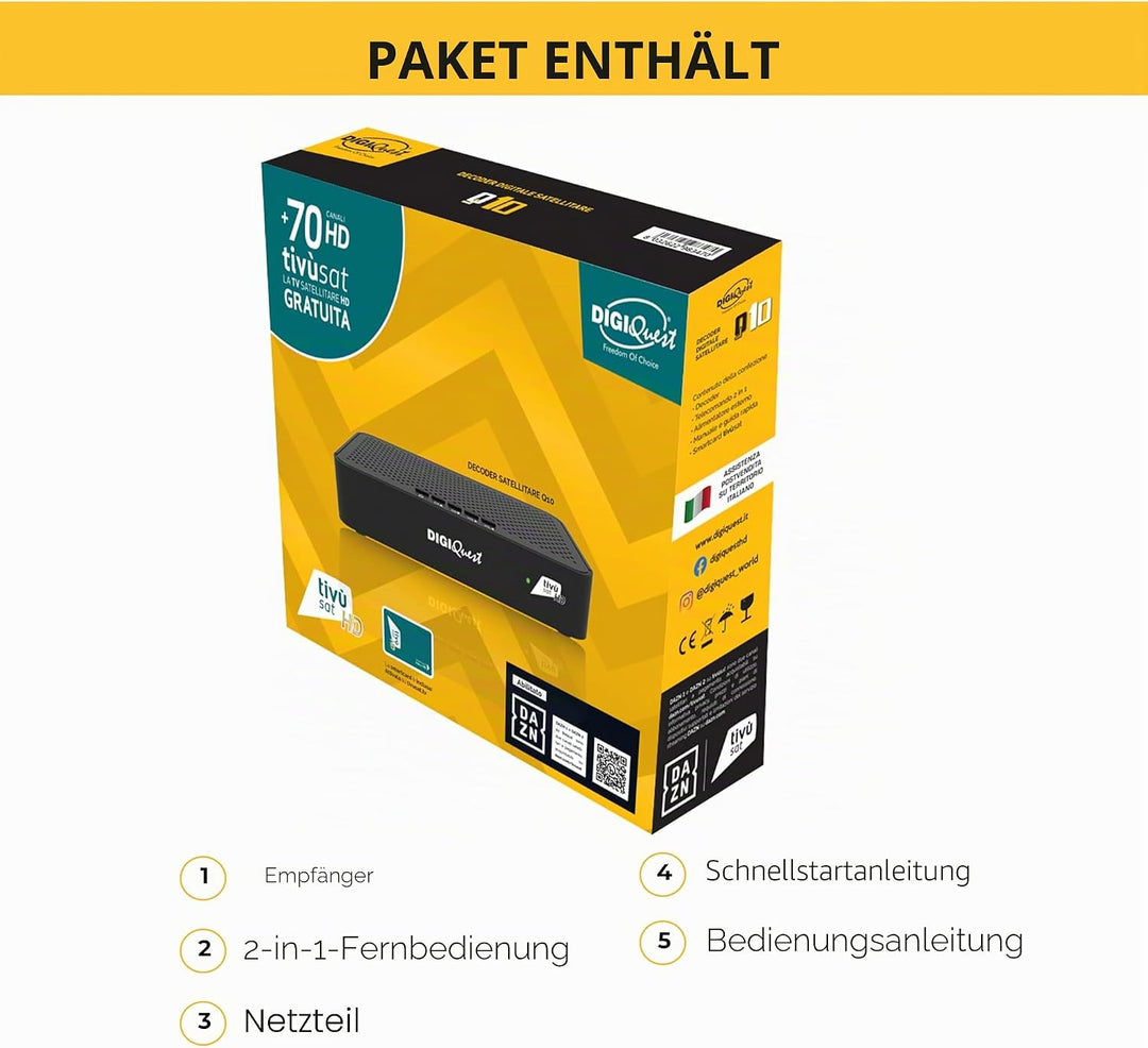 Digiquest Decoder Tivùsat Classic Q10, Nero