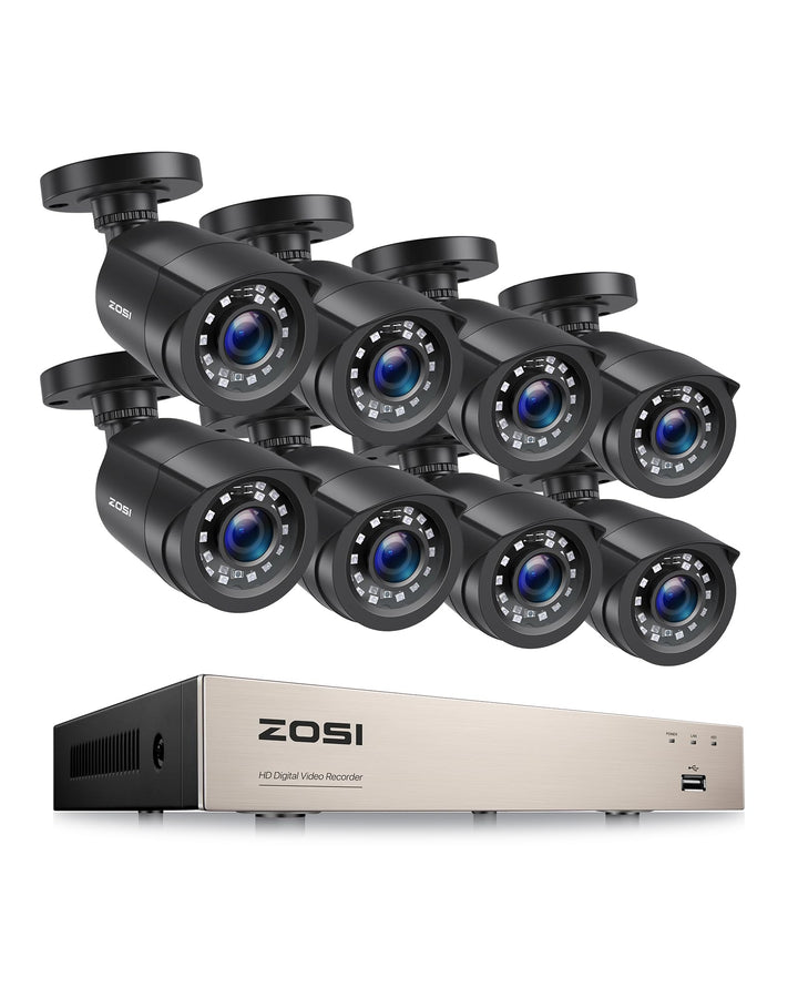 ZOSI 8CH 1080P Full HD Überwachungskamera System ohne Festplatte H.265+ HDMI DVR Recorder mit 8X 2MP