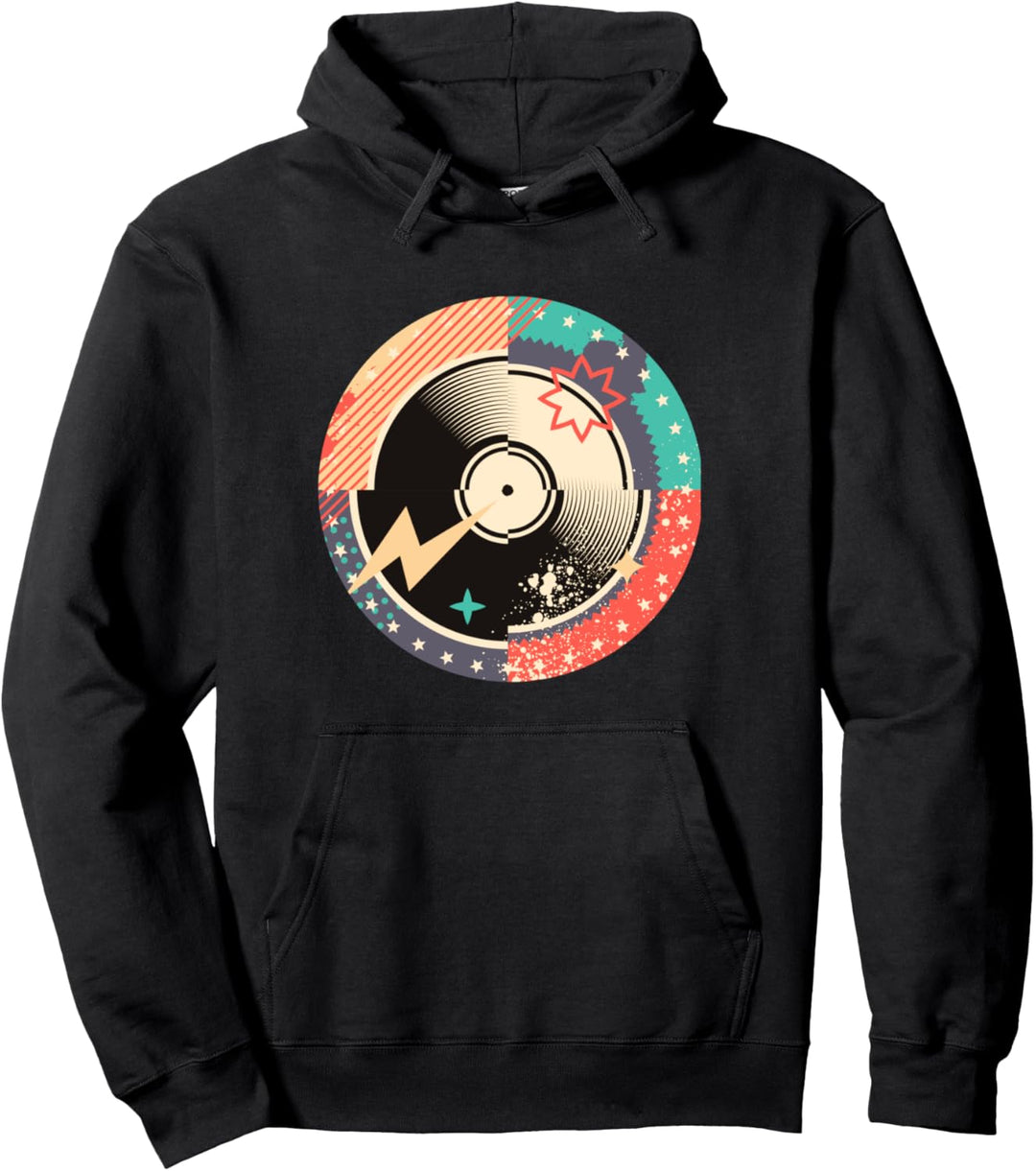 Retro-Vintage-Platten Pullover Hoodie