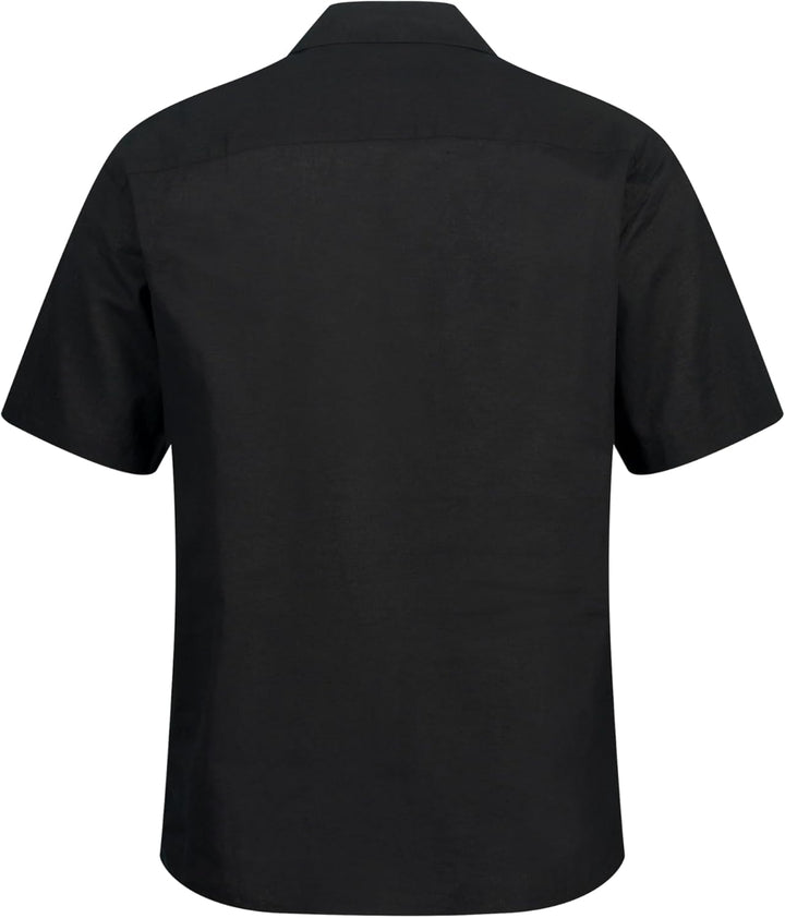 JP 1880 Herren grosse Grössen Übergrössen Menswear L-8XL Hemd, Halbarm, Leinenmix, Kubakragen, Moder