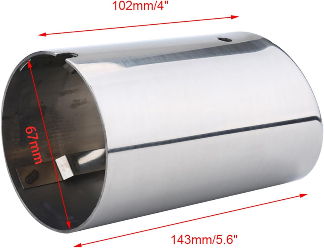 Keenso Auto Auspuffblende, 1 Paar Auto 67mm Edelstahl Auspuff Schalldämpfer Endrohr Endrohrblenden