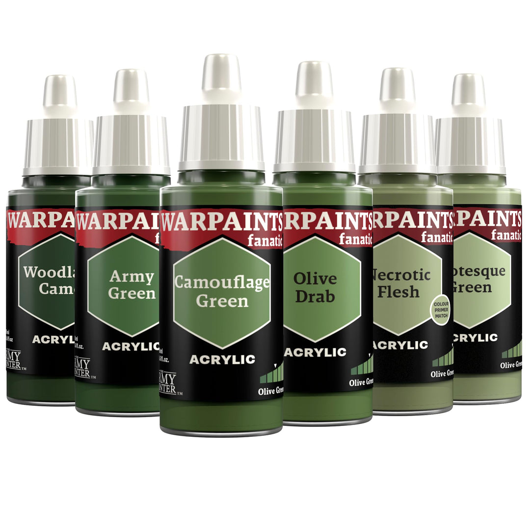 The Army Painter, Warpaints Fanatic Flexible Triad: Olive Greens, 6 x 18 ml Acrylfarbe, Miniatur-Hob