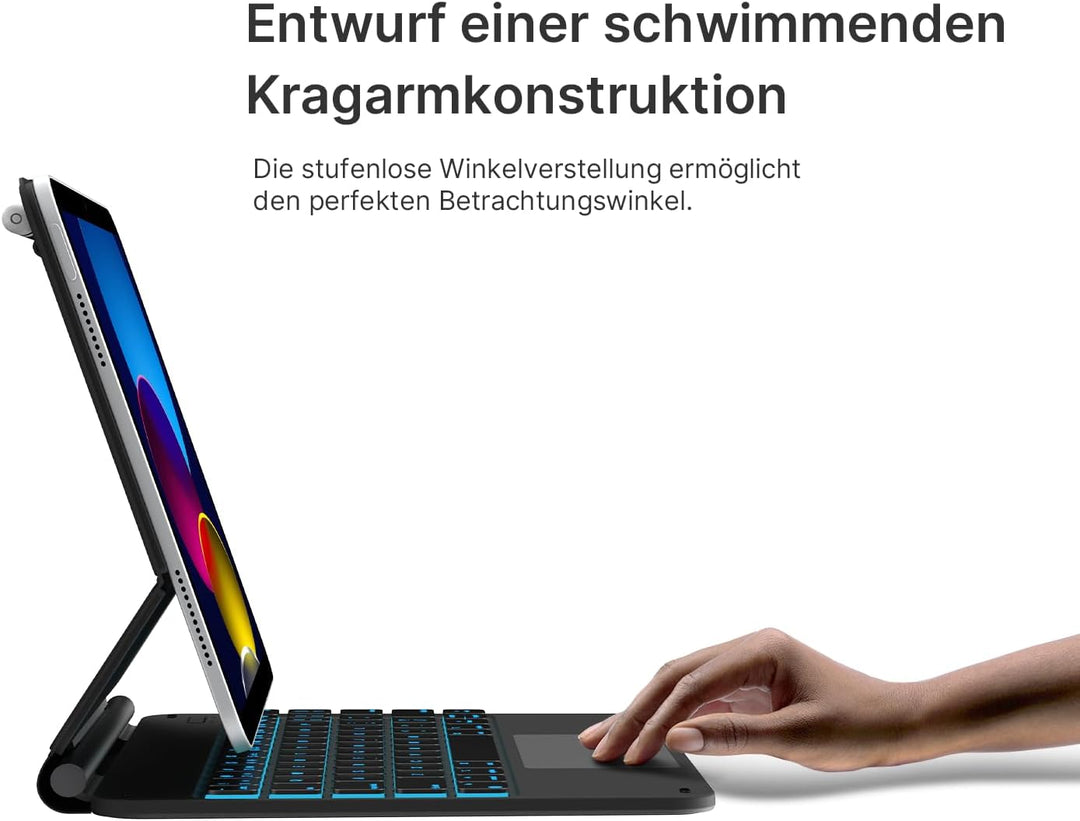 typecase Edge Magnetische Hülle mit Tastatur für iPad 11 Generation 2025 A16 11 Zoll und 10 Generati
