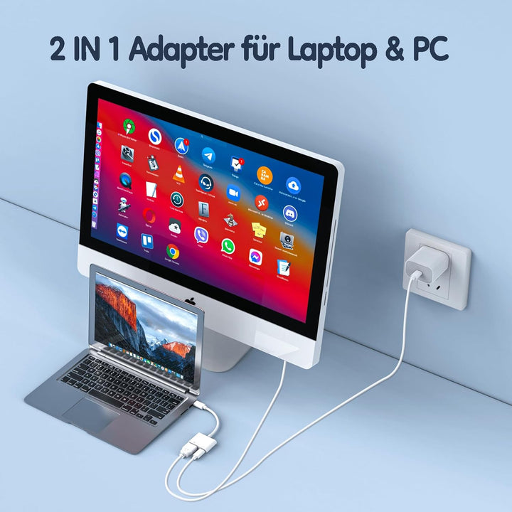 USB C to 4K 60Hz HD.MI Adapter für iPhone 15 zu HDTV, 2 in 1 Typ C Digital AV adapt Sync Bildschirm