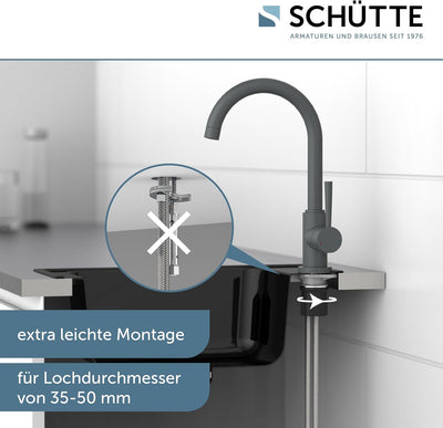 SCHÜTTE 79164 Küchenarmatur Cornwall, 360 Grad schwenkbarer Wasserhahn Küche, Mischbatterie für die