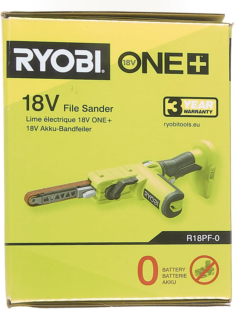 RYOBI 18 V ONE+ Akku-Bandfeile R18PF-0 (Bandlänge 457 mm, Schleifbreite 13 mm, manuelle Geschwindigk