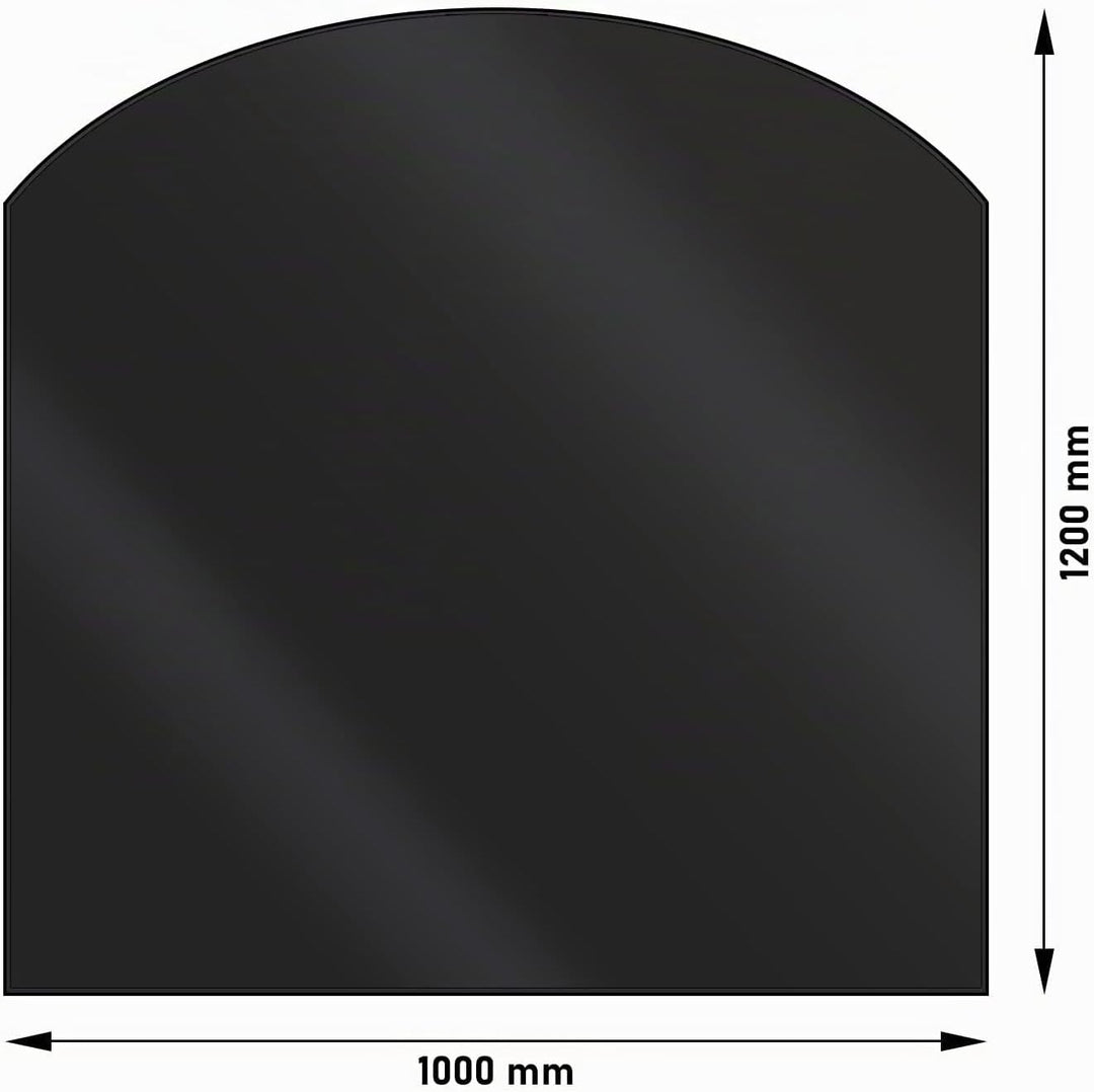 LANZZAS Bodenplatte Segmentbogen - 1000 x 1200 mm - Farbe: schwarz | Funkenschutzplatte aus Metall S