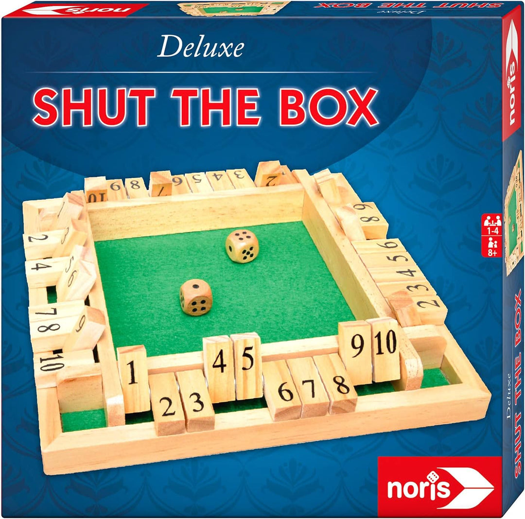 Noris 606108013 Deluxe Shut The Box - Das Beliebte Würfelspiel Aus Holz Für 1 Bis 4 Spieler Ab 8 Jah