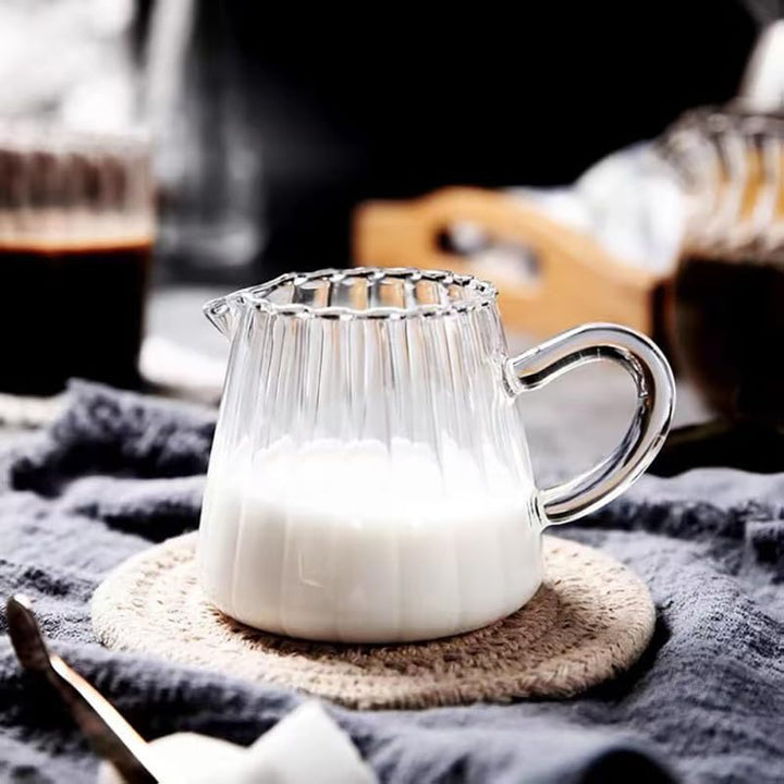 Milchkännchen Glas Milchkrug Sahnekanne Milchkanne Sossenkanne mit Griff Glaskanne Sauciere Espresso