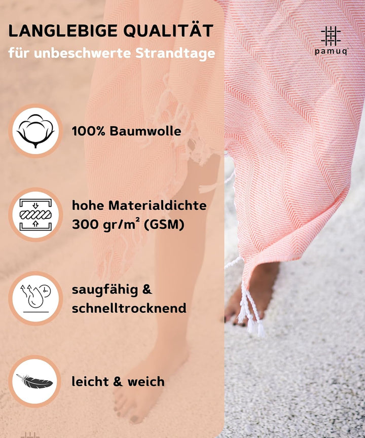 Strandtuch XXL Saunatuch Badetuch Hamamtuch Gross Baumwolle Duschtuch Pestemal Handtuch Fouta Pareo