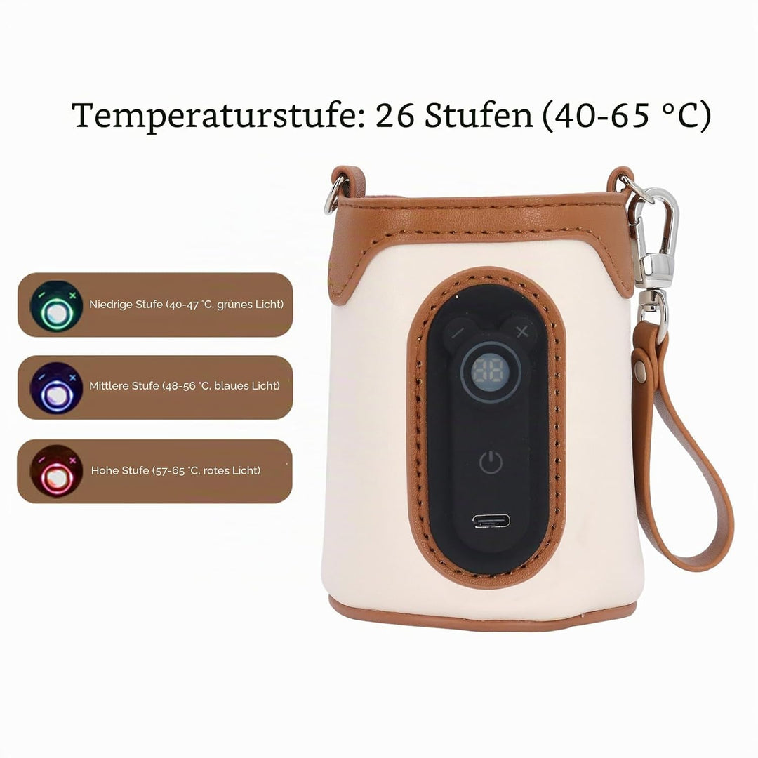 Flaschenwärmer Hülle, Babyflaschenwärmer Tasche, USB Betrieben 26 Gänge Temperatureinstellbarer Trag