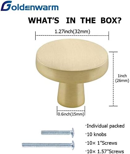 goldenwarm 15 Stück Möbelknöpfe Gold Griffe Gold Schrankknöpfe Gold Schubladenknauf Schubladenknöpfe