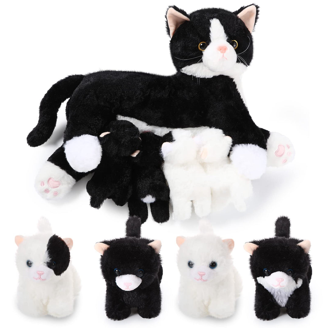 Skylety Pflegendes Katze Stofftier Mit Plüsch Kätzchen Kuscheltier Plushie Kätzchen Mama Katze Plues