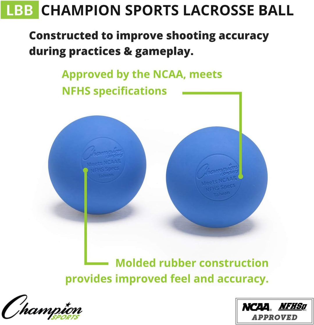 Champion Sports LBO2SET Offizielle Lacrosse-Bälle, 2 Stück. blau, blau