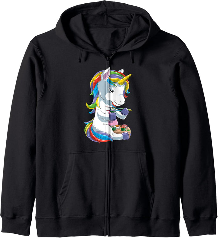 Süsses Einhorn Sushi Enthusiastin Kapuzenjacke
