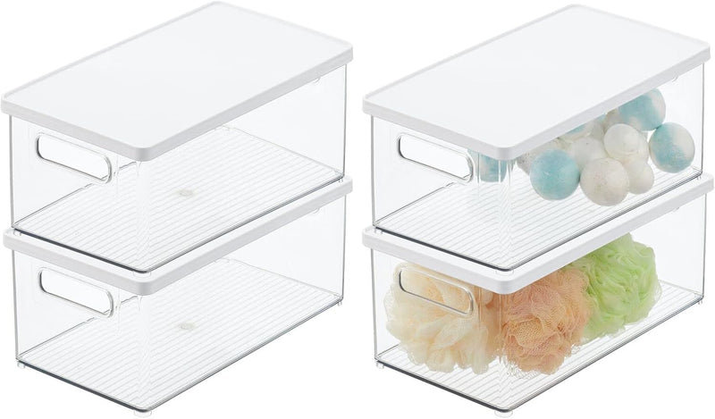 mDesign 4er-Set Kosmetik Organizer – praktische Kosmetikaufbewahrung aus Kunststoff mit abnehmbarem