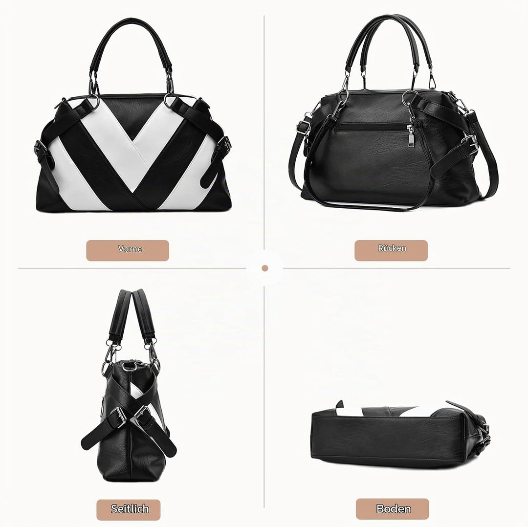 NICOLE &amp; DORIS Handtaschen für Damen Modern Henkeltasche Schultertasche Weiche PU Leder Umhängetasch