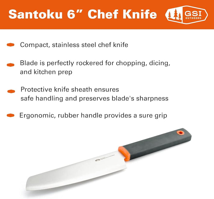 GSI Outdoors SANTOKU Messer, Unisex, Erwachsene, mehrfarbig, Einheitsgrösse