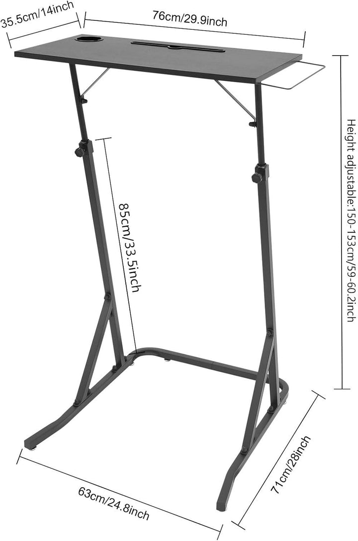 Fahrrad Schreibtisch Computerständer aus Stahlrohr, 64.5-143cm Verstellbare Höhe Walking pad Trainin