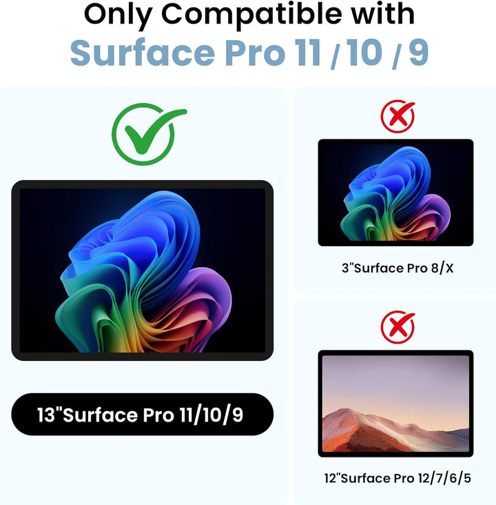Omnpak Hülle für Microsoft Surface Pro 11/10/9, Stossfeste Robuste Hartschalen Schutzhülle Multi-Bet
