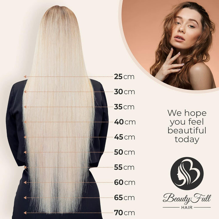 Beauty Full Hair Clip in Extensions Echthaar 45cm 100g Dunkelbraun | Haarverlängerung Echthaar Clip
