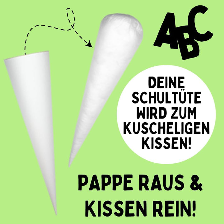 Deine Schultüte aus Stoff Kuschel Velvet Wunschmotiv individualisierbar mit Wunschname personalisier