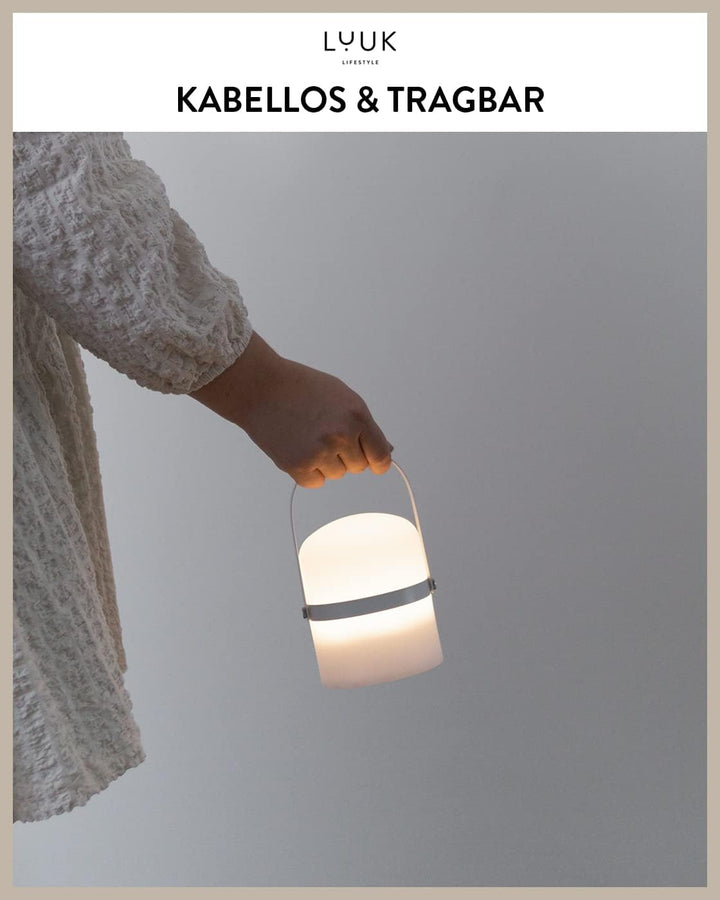 LUUK LIFESTYLE Moderne LED Laterne für Indoor und Outdoor, Deko Tischleuchte, kabellos und mobil mit