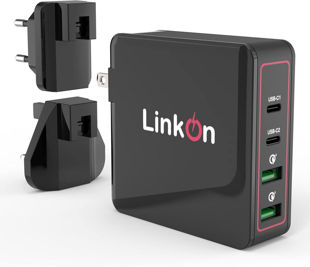 LinkOn Ganius 166W (136W Zertifiziert) Ladegerät GaN Tech Netzteil 100W USB-C PD3.0 PPS und 18W USB-