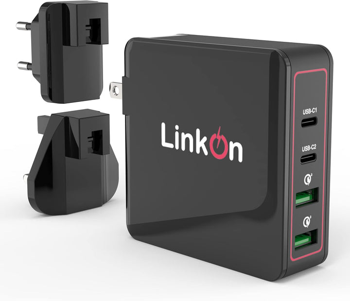 LinkOn Ganius 166W (136W Zertifiziert) Ladegerät GaN Tech Netzteil 100W USB-C PD3.0 PPS und 18W USB-