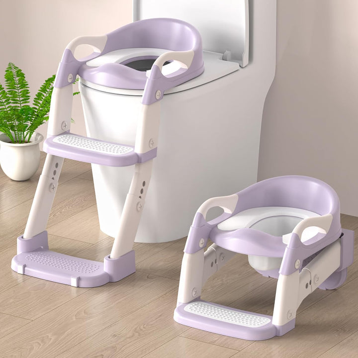 Toilettensitz Kinder, 3 IN 1 Toilettensitz Kinder mit Treppe für Jungen Mädchen, Upgraded 3-in-1 Bab