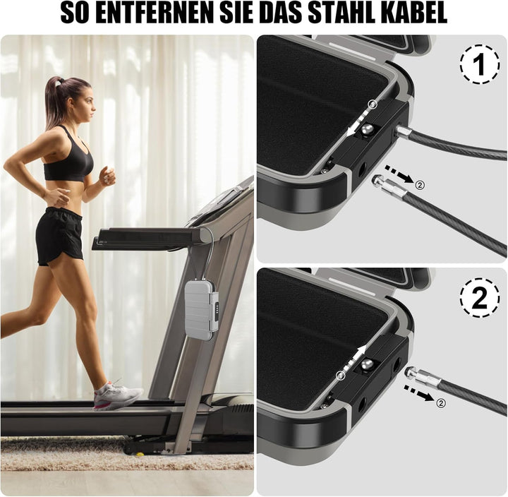 Kleiner Tresor Tragbarer, 4 Stellig Zahelncode Safe Sicherheitsbox mit 6MM Dicker Abnehmbarem Drahts