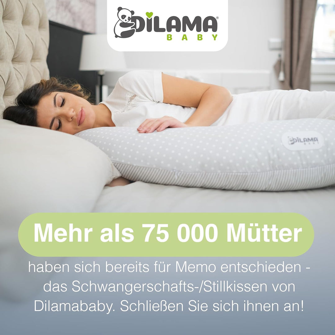 Dilamababy Schwangerschaftskissen mit Memory Foam Floken und Faserbällchen, Ideal als Stillkissen, s