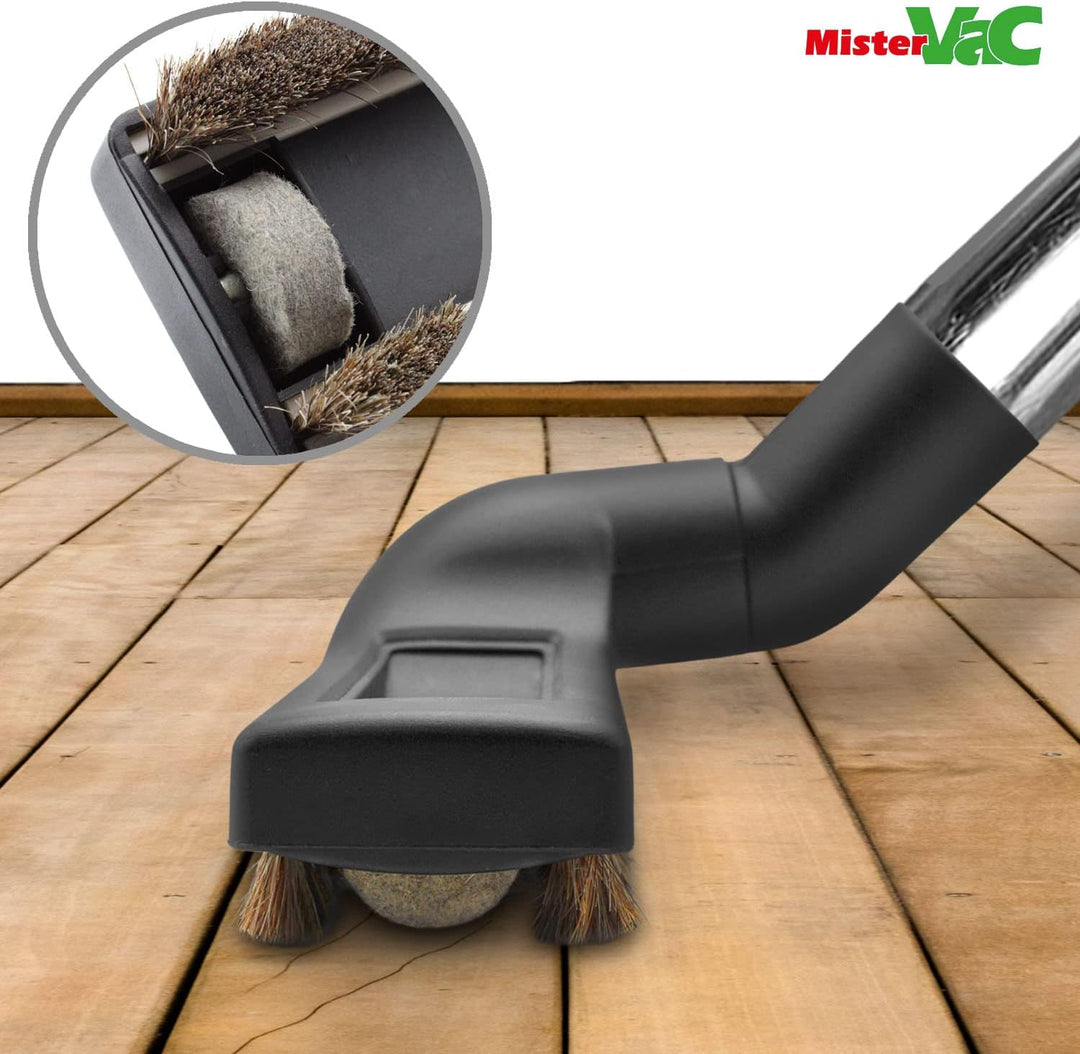 MisterVac | Staubsaugerdüse Bodendüse Besendüse Parkettdüse Rosshaardüse + 2 gratis Filzrollen, komp