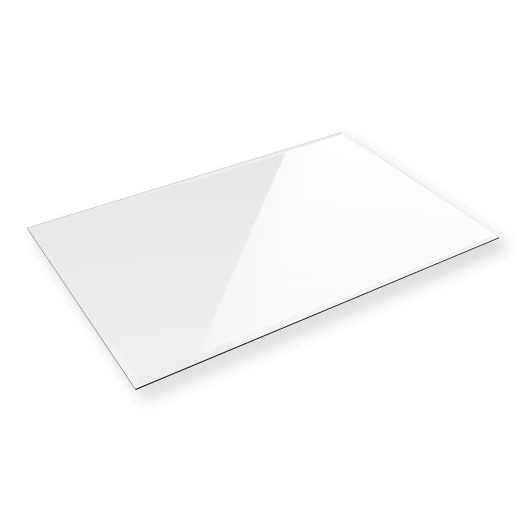 Euro Tische Glasplatte für Kaminofen und Tischplatte in 125x65cm Facettenschliff, Schutzplatte mit 6