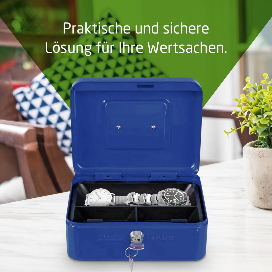 Amig - Sicher | Geldkassette | Safe für Geld, Scheine und Münzen | Mit Münzfach und 2 Schlüsseln | S