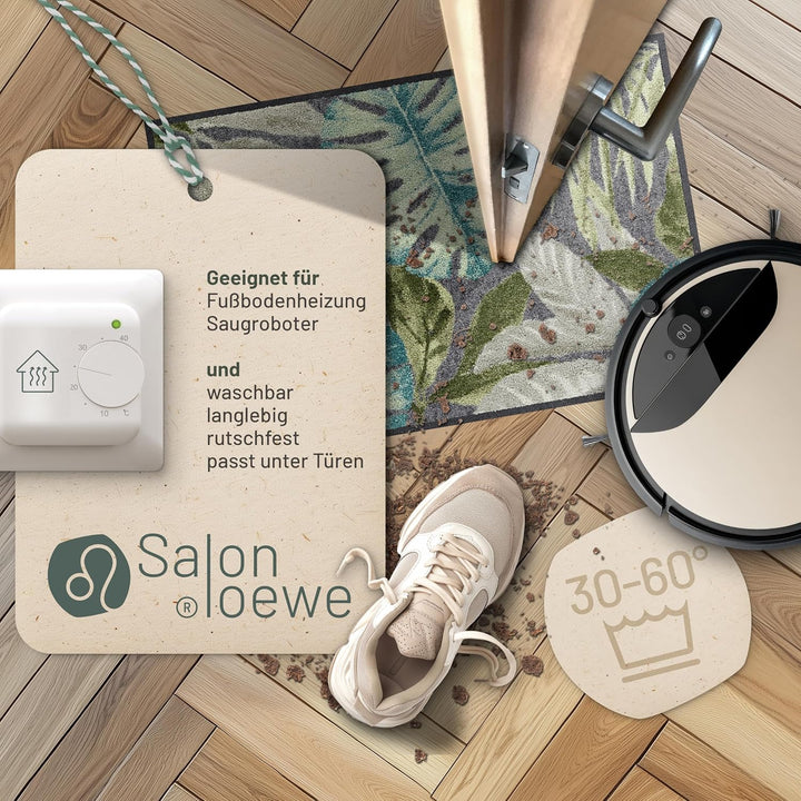 Salonloewe Coco anthrazit Fussmatte waschbar 050 x 075 cm Fussabtreter Schmutzfangmatte Eingangs-Tür