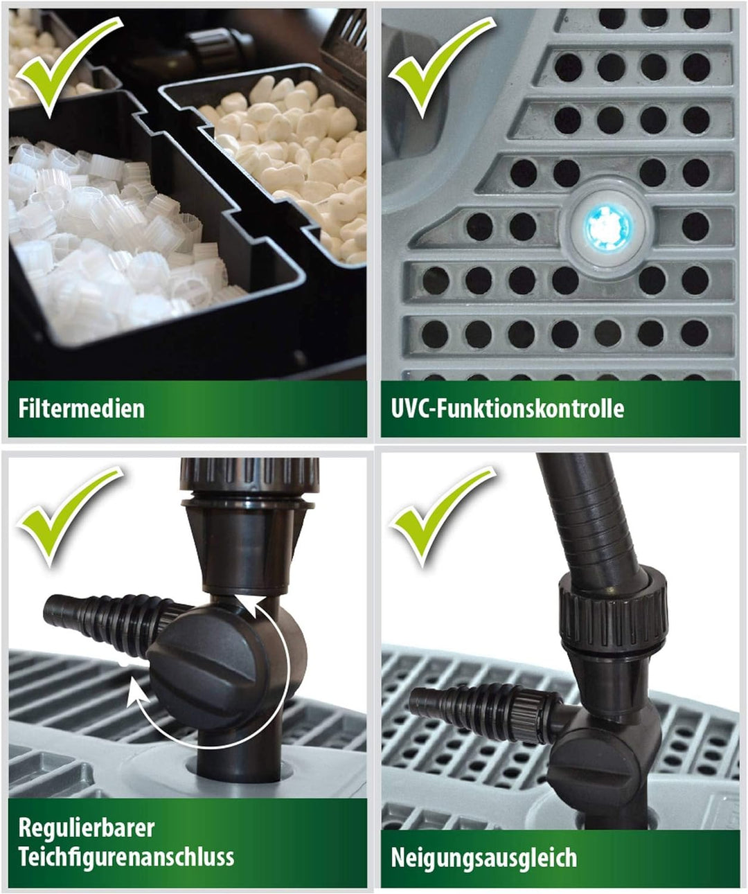 Heissner All-in-one Unterwasserfilter FA2000UV-00, inkl. 3 Wasserspielaufsätzen