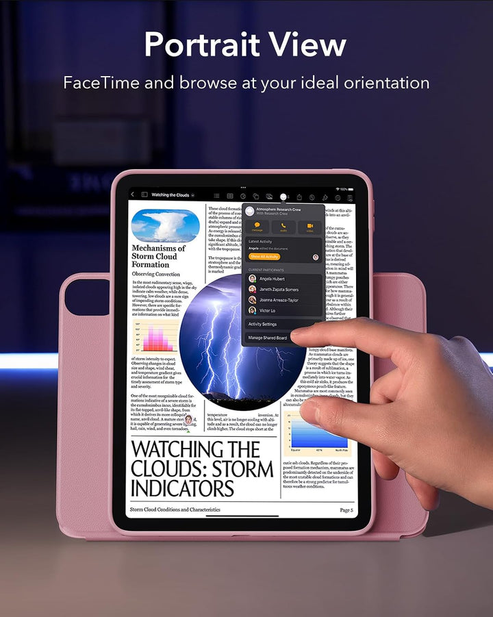 ESR Hülle für iPad Air 11 Zoll M4/M3/M2, iPad Air 8/7/6/5/4 (2026/2025/2024/2022/2020), drehbare Hül