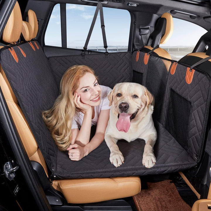 SSZYace Hundedecke Auto Rückbank mit Harter Unterseite, Autoschondecke Hund Rücksitz Wasserdicht Kra