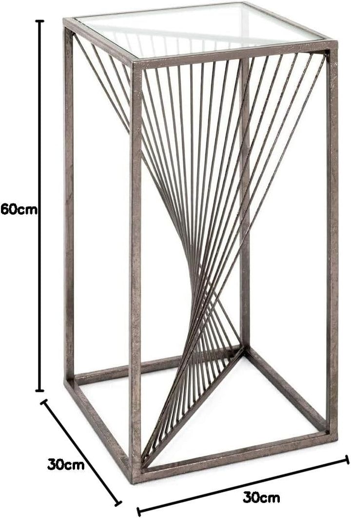 HAKU Möbel Beistelltisch, Metall, bronze, B 30 x T 30 x H 60 cm 30 x 30 x 60 cm, 30 x 30 x 60 cm